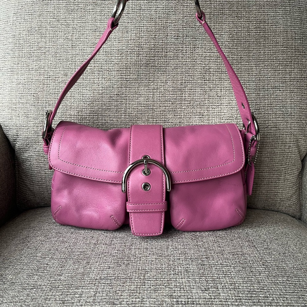 Coach Pink Soho Double Pocket Leather Bag 3653